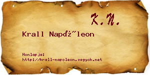 Krall Napóleon névjegykártya
